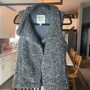 Dylan Grey Sherpa Button Up Vest